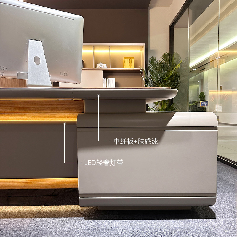 Model DBT008 Executive Desk, prezident/Kancelářský stůl předsedy, velký manažerský stůl Premium se sadou kancelářských židlí pro manažera\\\'s Office